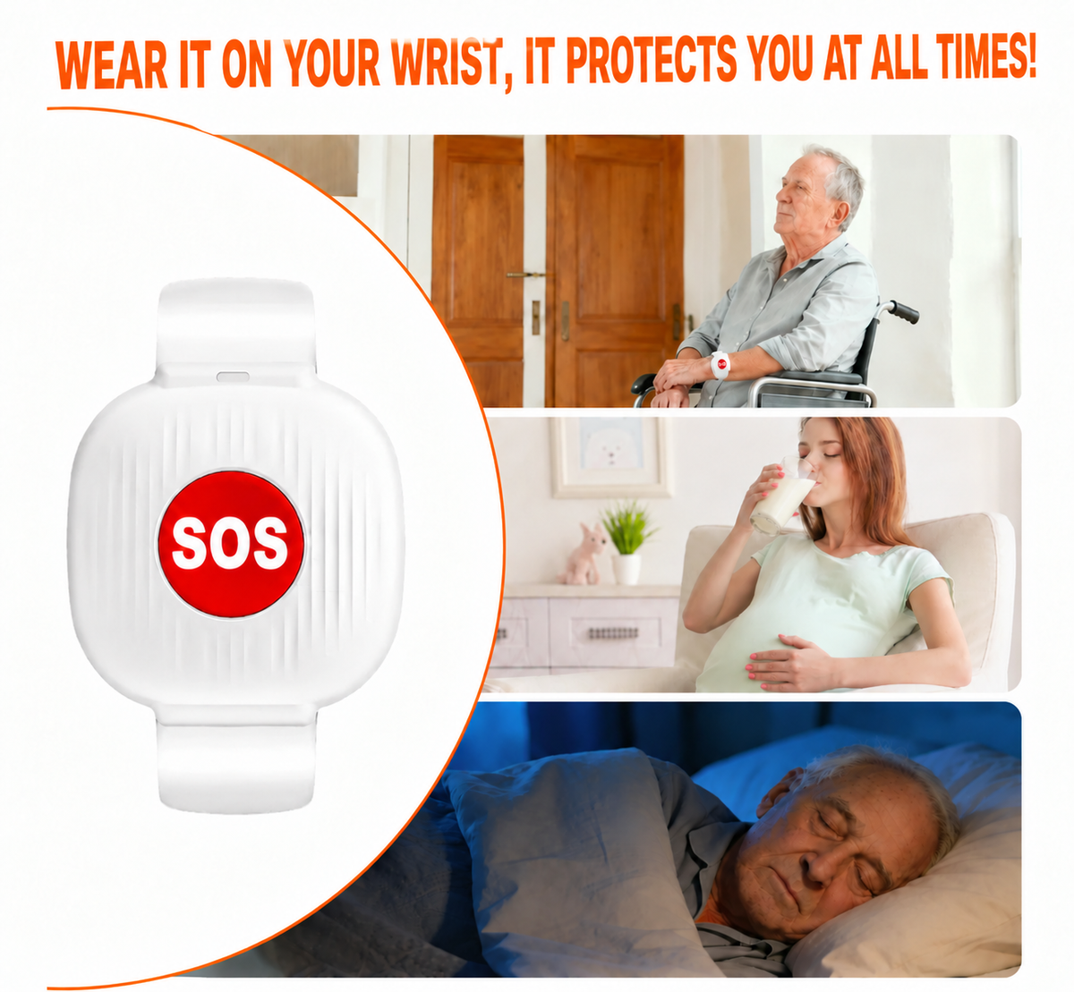 SOS Wristband with Instant Phone Alert